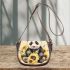 Cute baby panda with sunflowers saddle bag