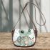 Cute baby turtle wearing jewelry and flowers saddle bag