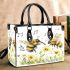 cute bee and music notes with flute Small Handbag