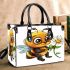 Cute bee holding a flower small handbag