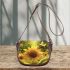 Cute bee sits on the petals of sunflowers 3d saddle bag