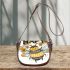 Cute bumblebee with flowers on its wings 3d saddle bag