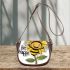 Cute cartoon bee holding a sunflower 3d saddle bag