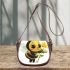 Cute cartoon bee holding flowers 3d saddle bag