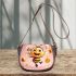 Cute cartoon bee holding flowers and a honeycomb 3d saddle bag