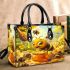 Cute cartoon bee is happily eating honey small handbag