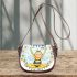 Cute cartoon drawing of a smiling bee 3d saddle bag