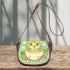 Cute cartoon frog eating ramen saddle bag