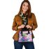 Cute cartoon frog holding a pink heart shoulder handbag