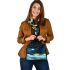 Cute cartoon frog lying on the clouds in space shoulder handbag