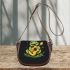 Cute cartoon frog playing guitar in a simple drawing saddle bag