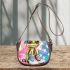 Cute cartoon green frog saddle bag