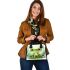 Cute cartoon illustration of a little frog with big eyes shoulder handbag