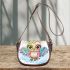 Cute cartoon owl with big eyes saddle bag