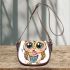 Cute cartoon owl with leopard headband saddle bag