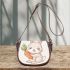 Cute cartoon rabbit holding a carrot saddle bag