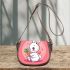 Cute cartoon rabbit playing with a carrot saddle bag