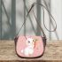 Cute cartoon rabbit with pink ears and tail saddle bag