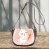 Cute cartoon rabbit with pink ears and tail saddle bag