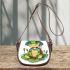 Cute cartoon turtle sitting on a lily pad saddle bag