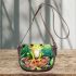 Cute cartoon watercolor frog with big eyes saddle bag