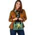 Cute chibi turtle in the water shoulder handbag