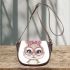 Cute kawaii bunny with pink glasses saddle bag