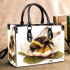 Cute little bee sitting on the flower small handbag