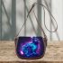 Cute neon bunny with glowing blue and purple fur saddle bag