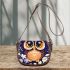 Cute owl cartoon with big eyes and yellow stars on its head saddle bag