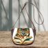 Cute owl wearing glasses reading books saddle bag