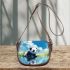 Cute panda is playing in the water saddle bag