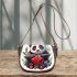 Cute panda making a heart with its hands saddle bag