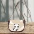 Cute panda stars and planets in the sky saddle bag
