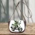 Cute panda wearing black sunglasses motorcycle saddle bag