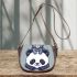 Cute panda with kitten on its head saddle bag