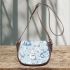 Cute pastel blue bunnies and floral pattern saddle bag