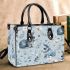 Cute pastel blue bunnies and floral pattern small handbag