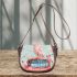 Cute pink owl sitting on top of the car saddle bag