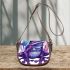 Cute purple frog wearing crown with blue skin color saddle bag