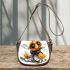 Cute smiling bee sitting on a daisy flower 3d saddle bag