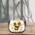 Cute watercolor baby bee with big eyes 3d saddle bag
