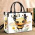 Cute watercolor baby bee with big eyes small handbag