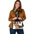 Cute yorkshire terrier in the style of digital cartoon shoulder handbag