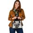 Deer head with large antlers and forest shoulder handbag