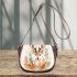 Deer in the style of watercolor saddle bag