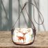 Deer with antlers made of autumn leaves stands saddle bag