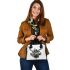 Deer with large antlers in the forest shoulder handbag