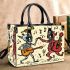 dog dances with the skeleton king with guitar trumpet Small handbag