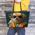 Dogs Setting Trends with Style 3 Leather Tote Bag